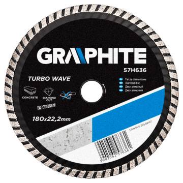 Diamond disc 180 x 22.2 mm, Turbo Wave