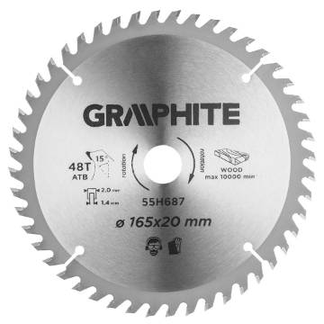 Plunge saw blades with HM tips 165 x 20 mm, 48 teeth