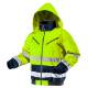 High visibility work jacket, insulated, yellow, size M
