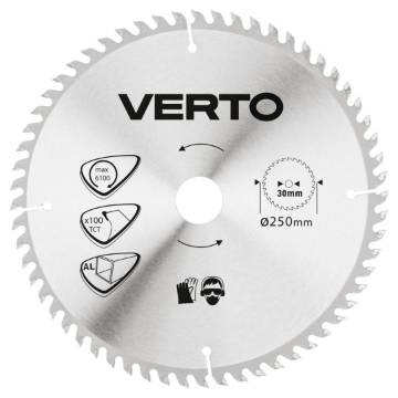 Circular saw blade, solid carbide, 250 x 30 mm, 100 teeth, ALU