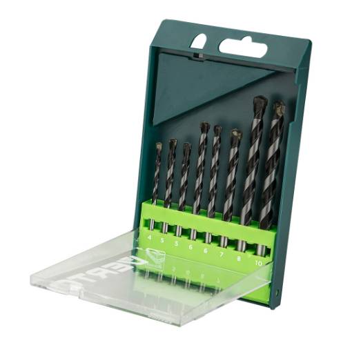 Masonry drill set 8 pcs. - 4, 5, 5, 6, 6, 7, 8, 10 mm