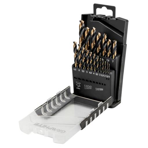 HSS-CNC twist drill, 124°, "Pro-Tec", 1.0 - 10.0 mm, set 19 pcs