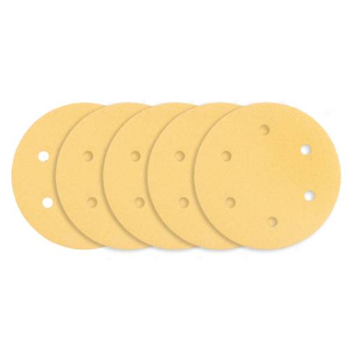 Velcro-backed sanding paper 225 mm, K80, 5 pcs, with 6 holes for sander 59G264, 59G265