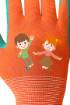 Children's work gloves, latex coated polyester (crincle), size 5