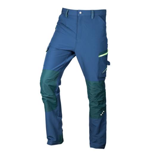 Mix&Match work trousers, 4 way stretch, navy blue-green, size XL