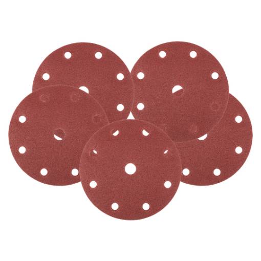Velcro sanding discs  150 mm, P100, 5 pcs, with 9 holes for 04-721