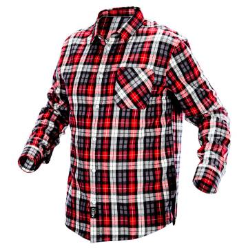 Flannel men shirt, red-black-white, size XL