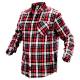 Flannel men shirt, red-black-white, size XL
