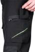 Mix&Match work trousers, 4 way stretch, black-green, size XL