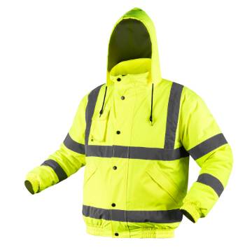 Lightly insulated high visibility work jacket, bomber jacket, yellow, size XXXL