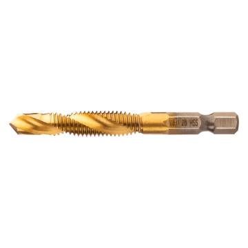 HSS TiN threading drill bit, M8 x 1.25 mm, Hex