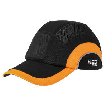 Baseball cap with reinforcement, black and orange, CE