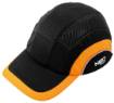 Baseball cap with reinforcement, black and orange, CE