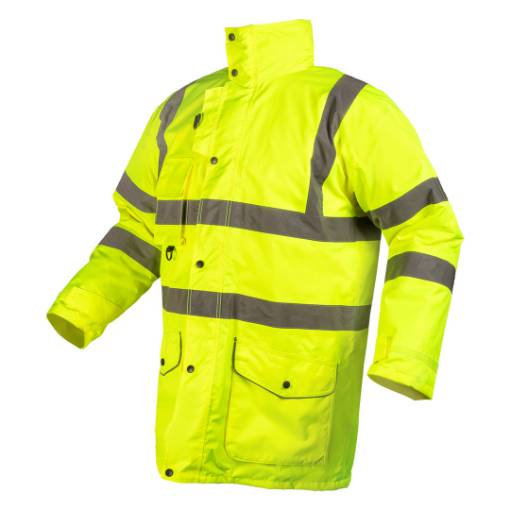 High visibility work jacket 5 in 1, insulated, yellow, size M
