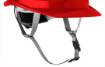 Industrial helmet with chin strap, red