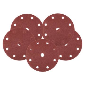Velcro sanding discs  150 mm, P60, 5 pcs, with 9 holes for 04-721
