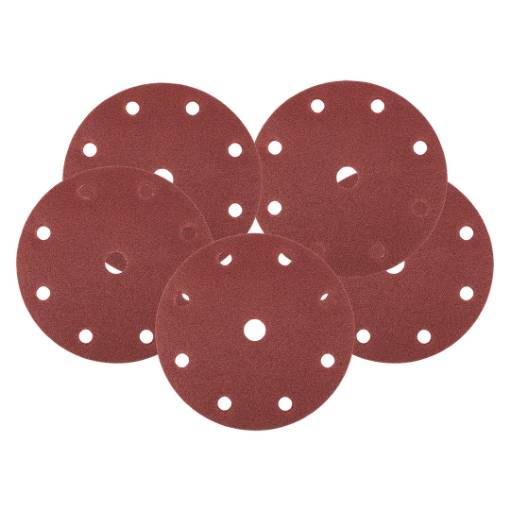 Velcro sanding discs  150 mm, P60, 5 pcs, with 9 holes for 04-721
