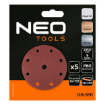 Velcro sanding discs  150 mm, P60, 5 pcs, with 9 holes for 04-721