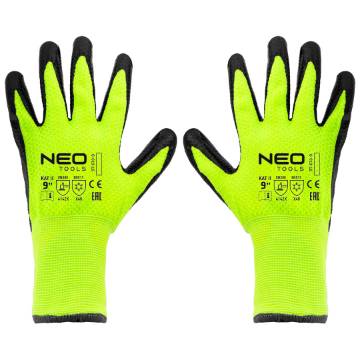 Insulated work gloves, latex coated nylon, 4142X, size 9