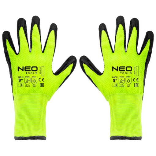 Insulated work gloves, latex coated nylon, 4142X, size 9