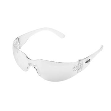 Safety glasses, white lenses, resistance class F