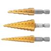 HSS TiN step drill bit set, 3-20 mm, Hex, 3 pcs