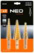 HSS TiN step drill bit set, 3-20 mm, Hex, 3 pcs