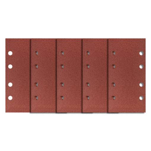 Velcro-backed sanding paper 93 x 185 mm, P120, 5 pcs, with 8 holes