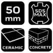 SDS chisel Max 50 x 400 mm, 25 deg.