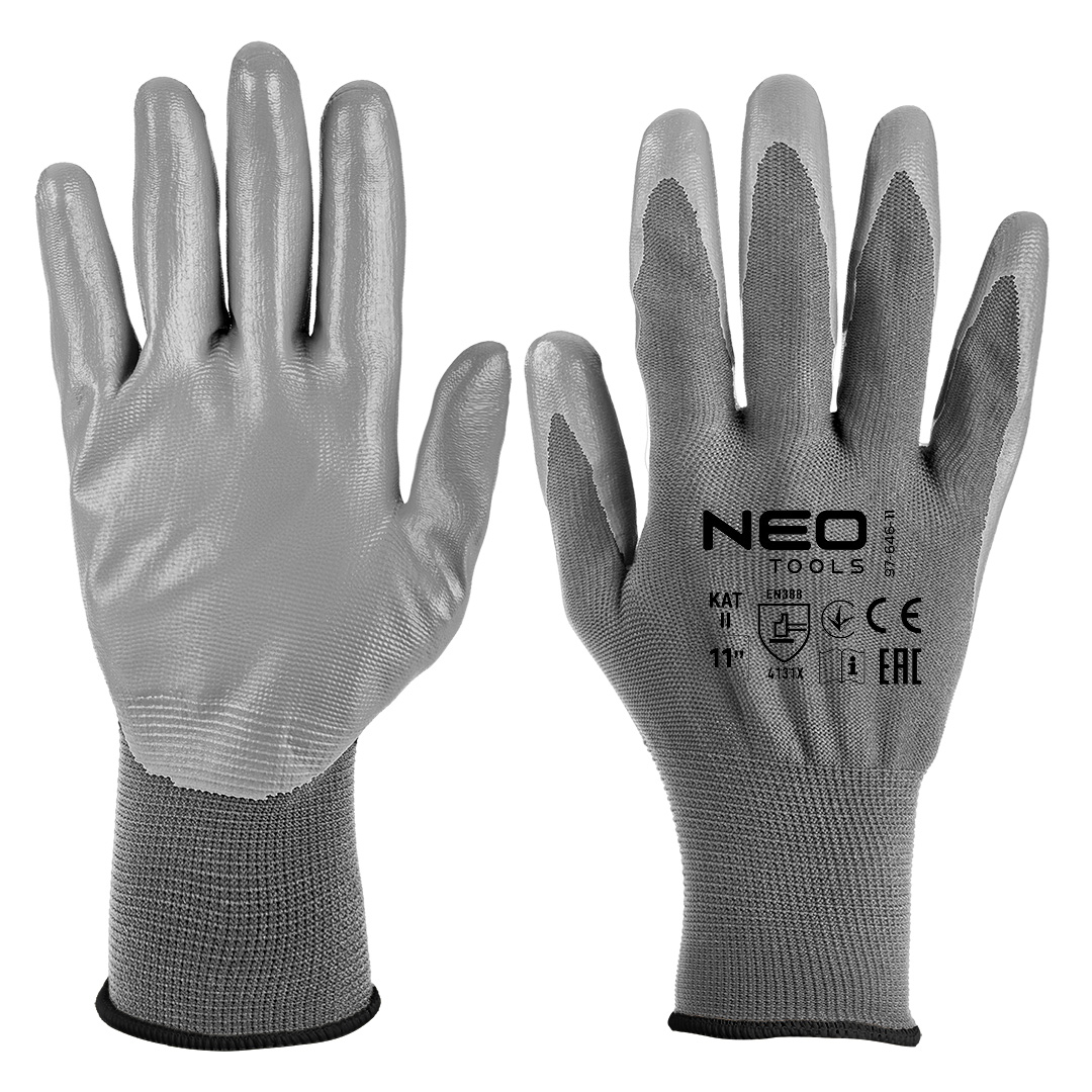 Work gloves, PU-coated polyester, 4131X, size 11