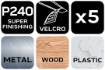Velcro-backed sanding discs 125 mm, P240, 5 pcs.