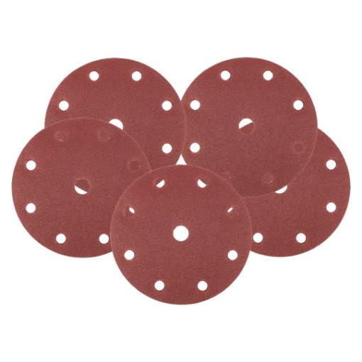 Velcro sanding discs  150 mm, P80, 5 pcs, with 9 holes for 04-721
