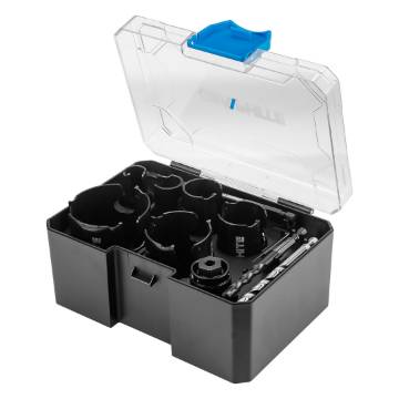 Steel hole cuttters with carbide blade (19, 25, 32, 38, 51, 64 mm), set 10 pcs