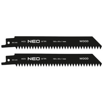 Sabre saw blade, HCS, 152 x 19 x 1 mm, 8TPI, cpl. 2 pcs.