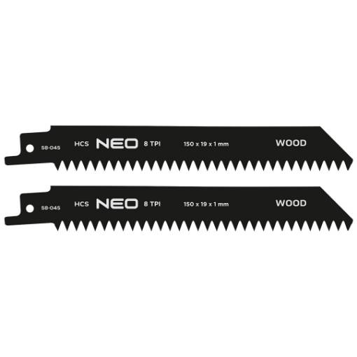 Sabre saw blade, HCS, 152 x 19 x 1 mm, 8TPI, cpl. 2 pcs.