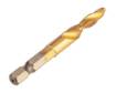 HSS TiN threading drill bit, M6 x 1 mm, Hex