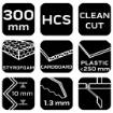 Sabre saw blade for clean cutting of insulation, rubber, cardboard 300 mm, HCS