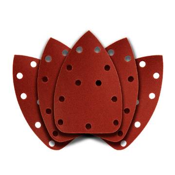 Delta sanding paper, velcro 140 x 140 x 80 mm, K180, 5 pcs, with holes