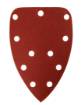 Delta sanding paper, velcro 140 x 140 x 80 mm, K180, 5 pcs, with holes