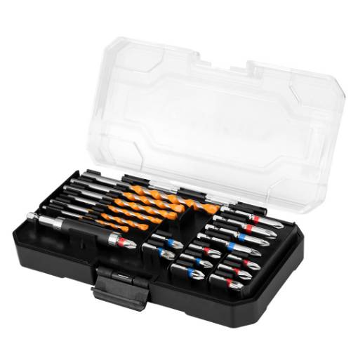 Drill and bit set, 20 pcs