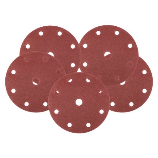 Velcro sanding discs  150 mm, P120, 5 pcs, with 9 holes for 04-721