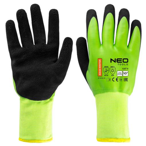 Insulated work gloves, latex coated polyester (2 layers), 3241X, size 10