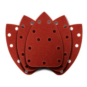 Delta sanding paper, velcro 140 x 140 x 80 mm, K80, 5 pcs, with holes