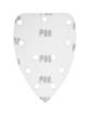 Delta sanding paper, velcro 140 x 140 x 80 mm, K80, 5 pcs, with holes