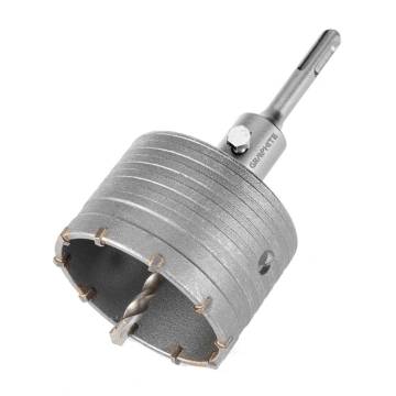 Carbide hole cutter 85 mm with adapter SDS+ and pilot drill bit