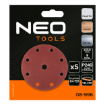 Velcro sanding discs  150 mm, P240, 5 pcs, with 9 holes for 04-721