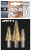 Step drills: 4-12, 4-20, 4-32 mm, TiN, set 3 pcs