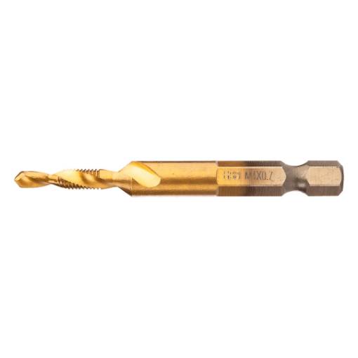HSS TiN threading drill bit, M4 x 0.7 mm, Hex