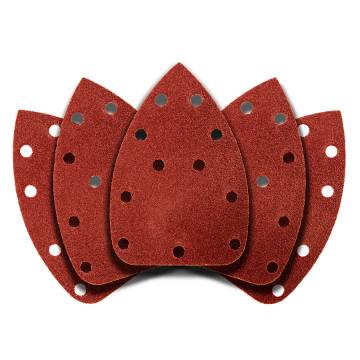 Delta sanding paper, velcro 140 x 140 x 80 mm, K60, 5 pcs, with holes