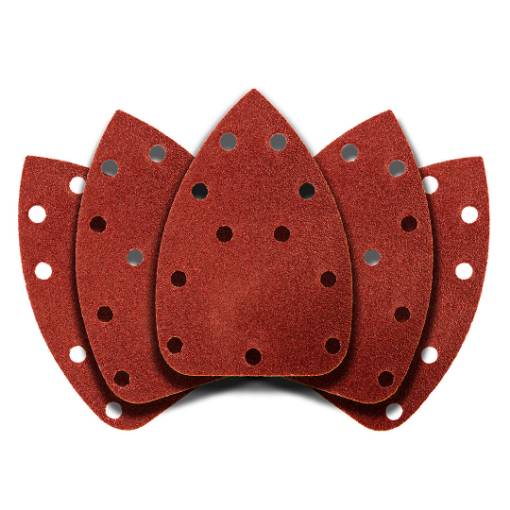 Delta sanding paper, velcro 140 x 140 x 80 mm, K60, 5 pcs, with holes
